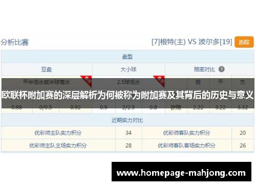 欧联杯附加赛的深层解析为何被称为附加赛及其背后的历史与意义 欧联杯附加赛的深层解析为何被称为附加赛及其背后的历史与意义