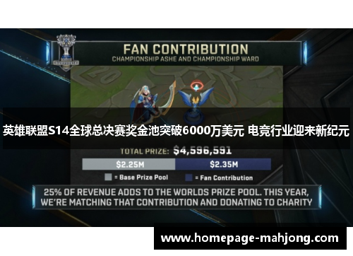 英雄联盟S14全球总决赛奖金池突破6000万美元 电竞行业迎来新纪元